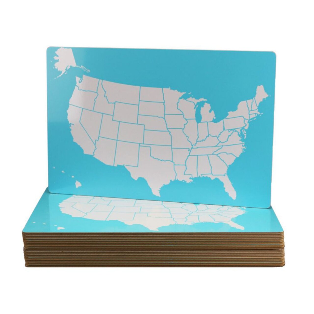 Flipside Products Inc 12" X 18" Two Sided Us Map Dry Erase Board Bulk Class Pack Of 24